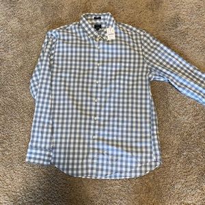 NWT J Crew Grey Gingham Button Down